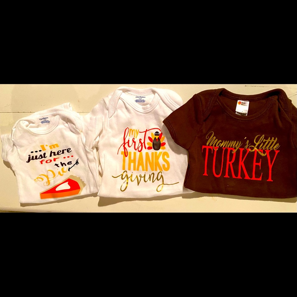 Thanksgiving baby onesies
